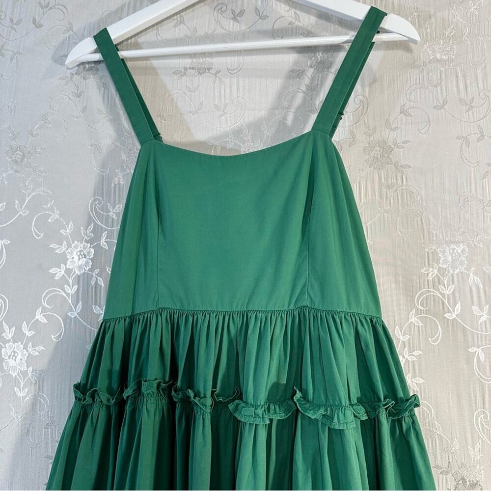 Pinch Green Sleeveless Flowy Ruffle 100% Cotton Maxi Dress Size Small - Picture 4 of 8